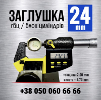 24 мм заглушка головки блоку циліндрів гбц-блок s=2.0 (LENO)
