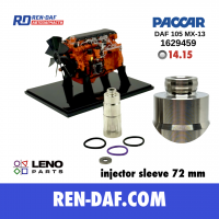 DAF 105 склянка-втулка форсунки 1629459 72 мм [14.15] XF-CF Paccar MX-13 з носиком| LENO