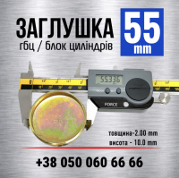 55 мм Заглушка-пробка двигуна-блока циліндрів s=2 мм (LENO)
