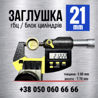 Заглушка блоку циліндрів 21 мм (s=2.0, h=7.7) LENO