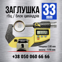 33 мм Заглушка,пробка двигуна ГБЦ-БЛОК циліндрів s=2.0 (LENO)
