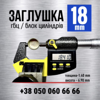 18 мм Заглушка-пробка головки блоку циліндрів s=1.4 (LENO)