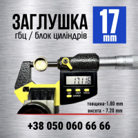 17 мм Заглушка голівки блоку (гбц) блоку циліндрів s=1.7 (LENO)
