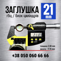21 мм Заглушка голівки блоку циліндрів гбц s=2.0 (LENO)