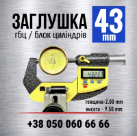 43 мм заглушка-пробка головки блока-гбц-блока циліндрів s=2.0 (LENO)